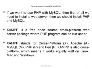 Database connectivity in php using mysql predefined functions | PPTX