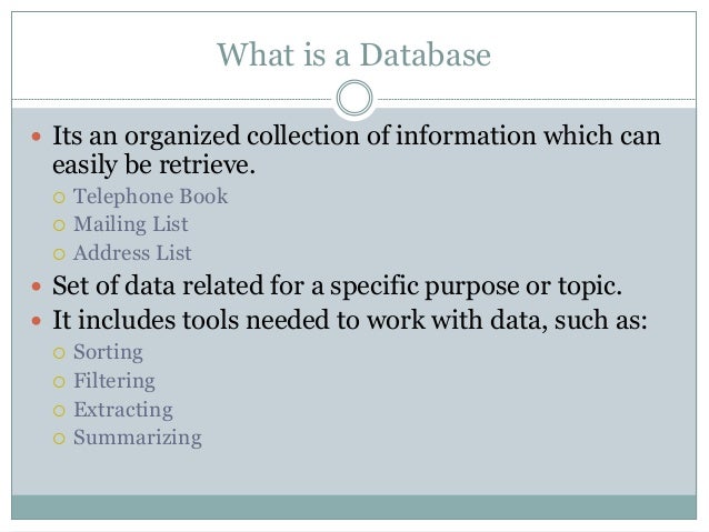 what is database and its significance
