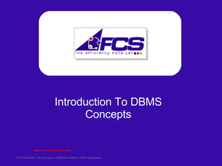 Introduction To DBMS Concepts 