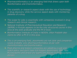 Pharma Informatics Pharmacoinformatics Database basics(sree) | PPT