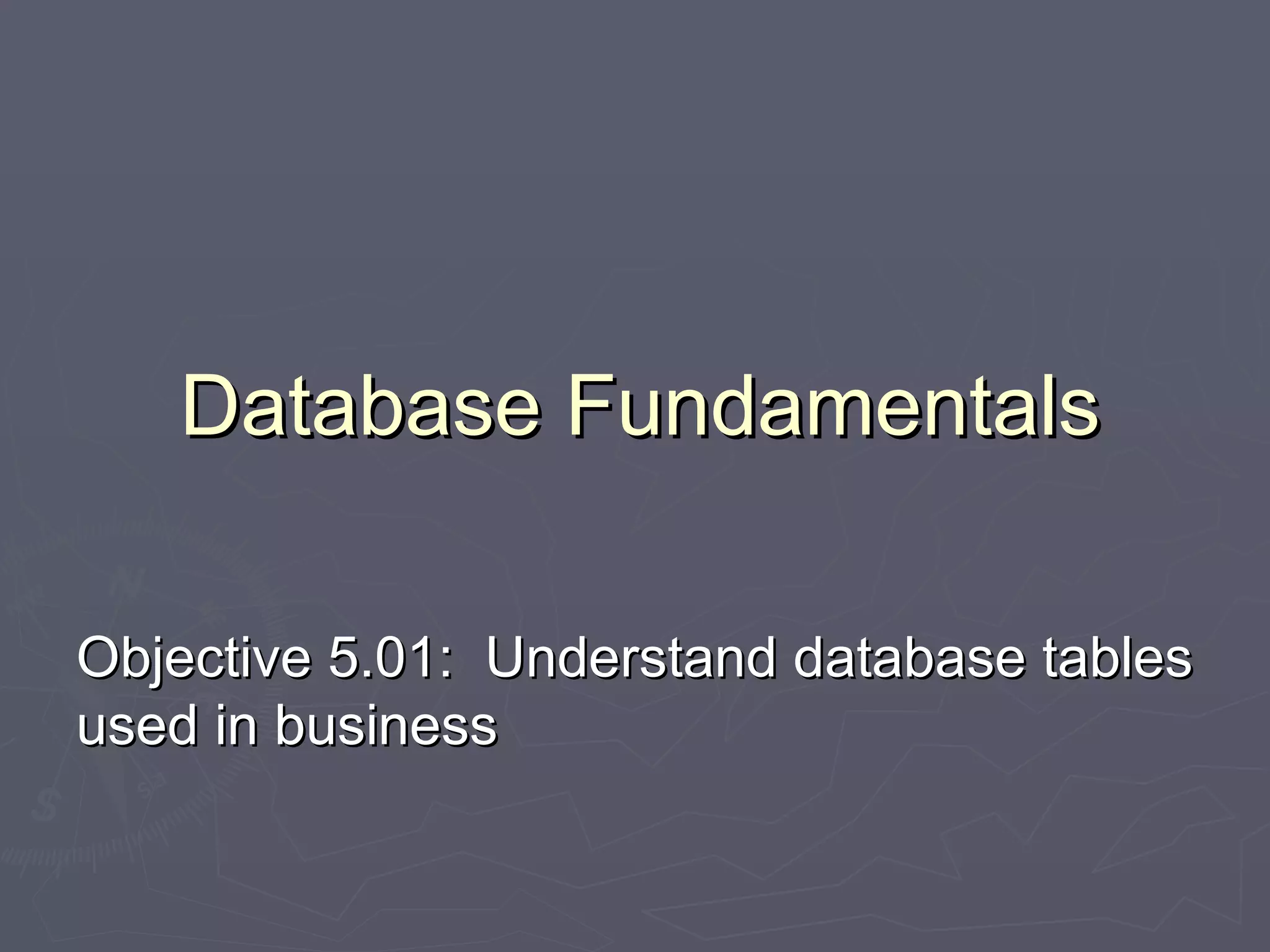 Database Fundamentals | PPT