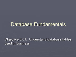 Database Fundamentals | PPT