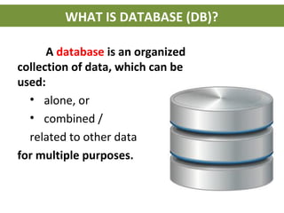 Database and Database Management (DBM): Health Informatics | PPT