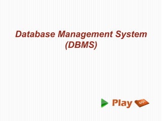 Database Management System
(DBMS)
 