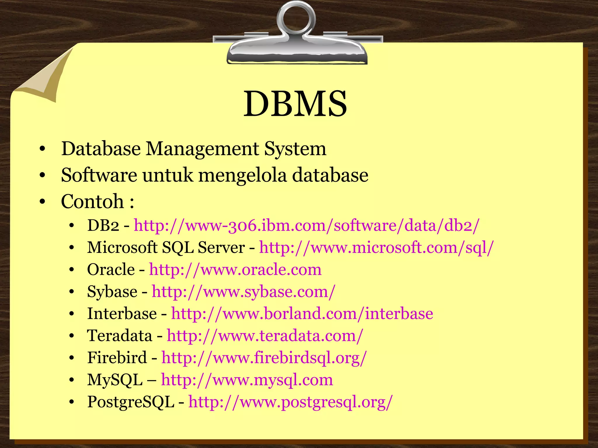 Database MySql | PPT