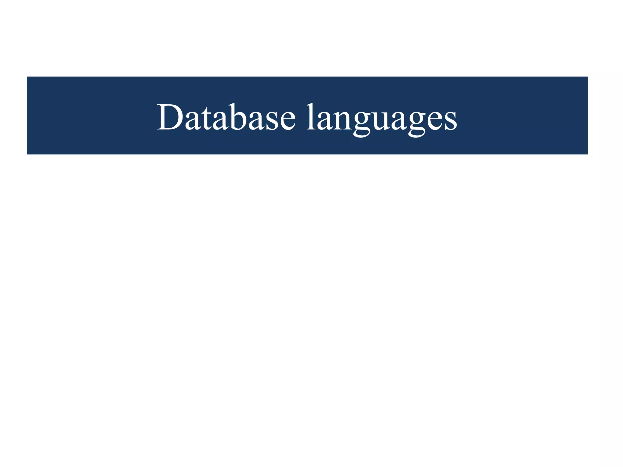 Database languages 