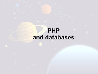 PHP and databases 