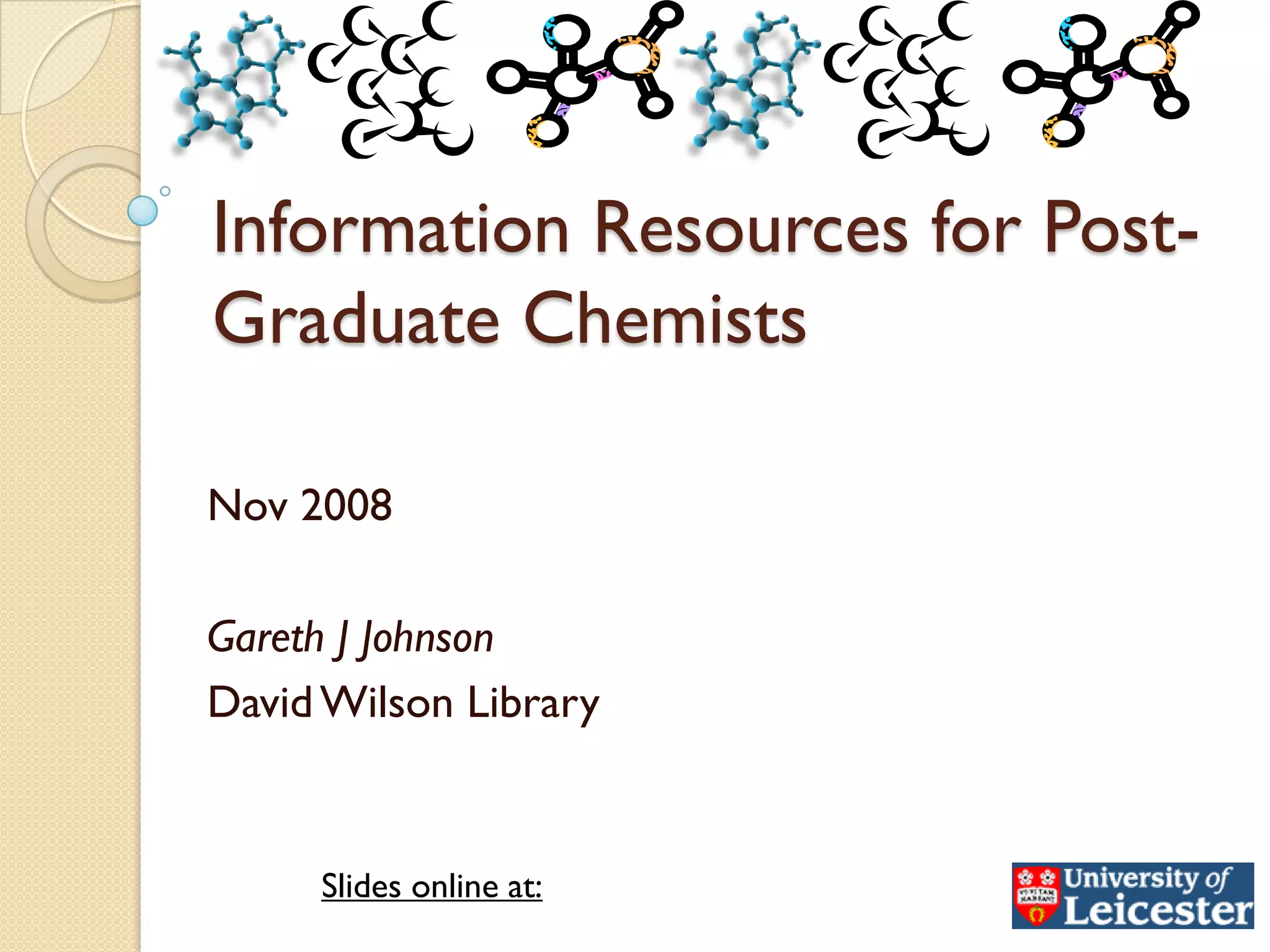 Information Resoruces For Chemists Nov08