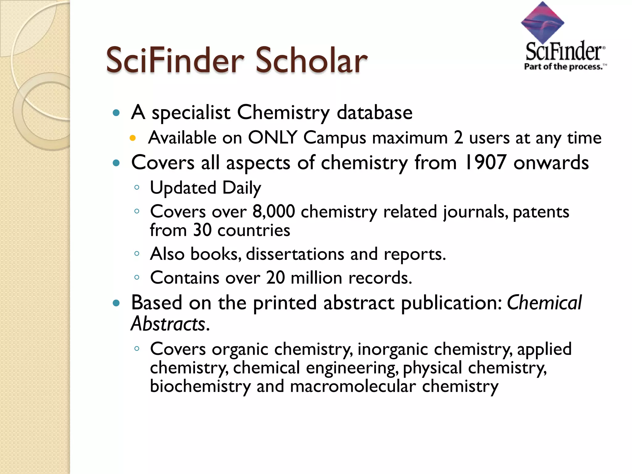 Information Resoruces For Chemists Nov08