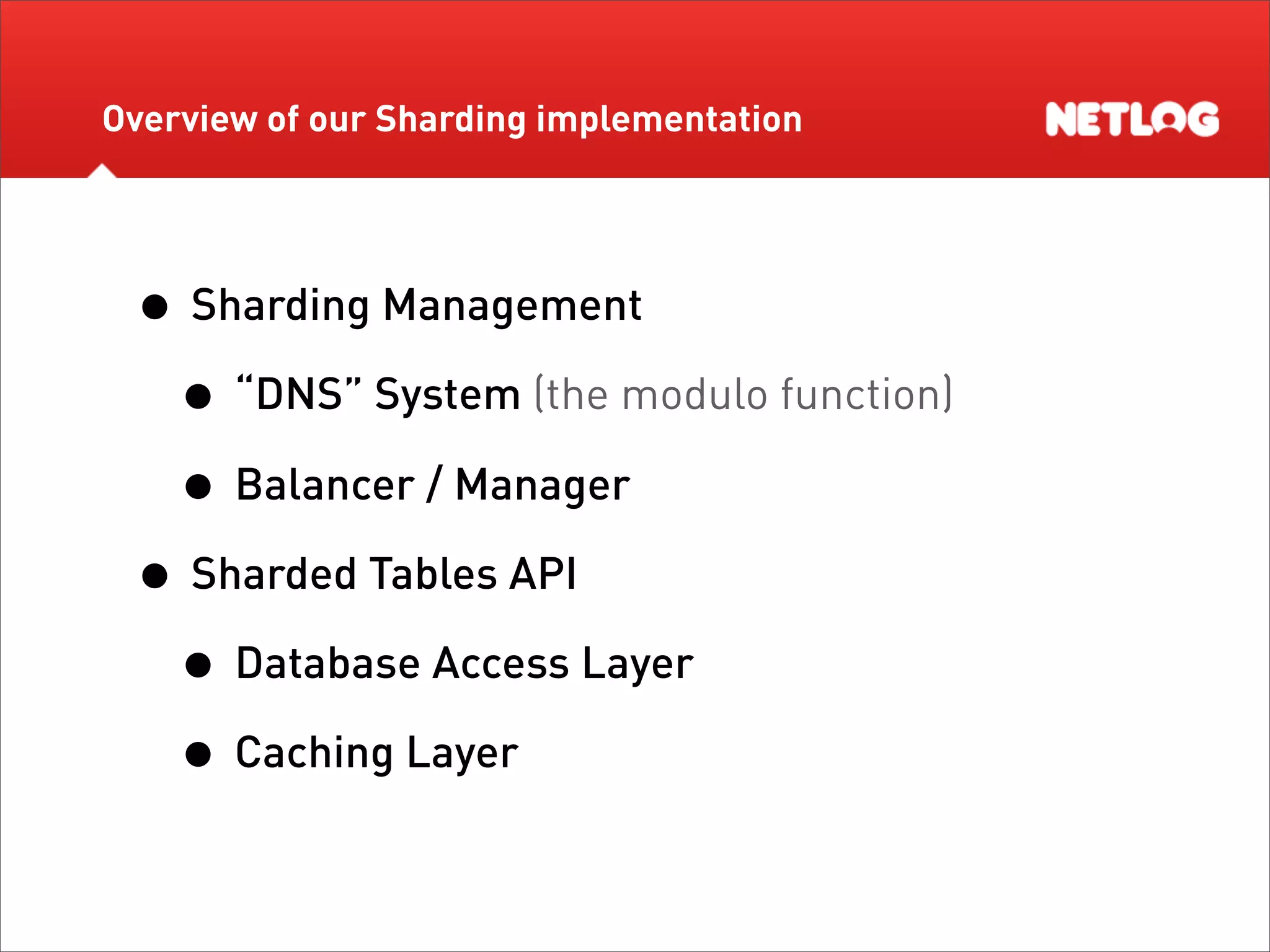 Database Sharding at Netlog