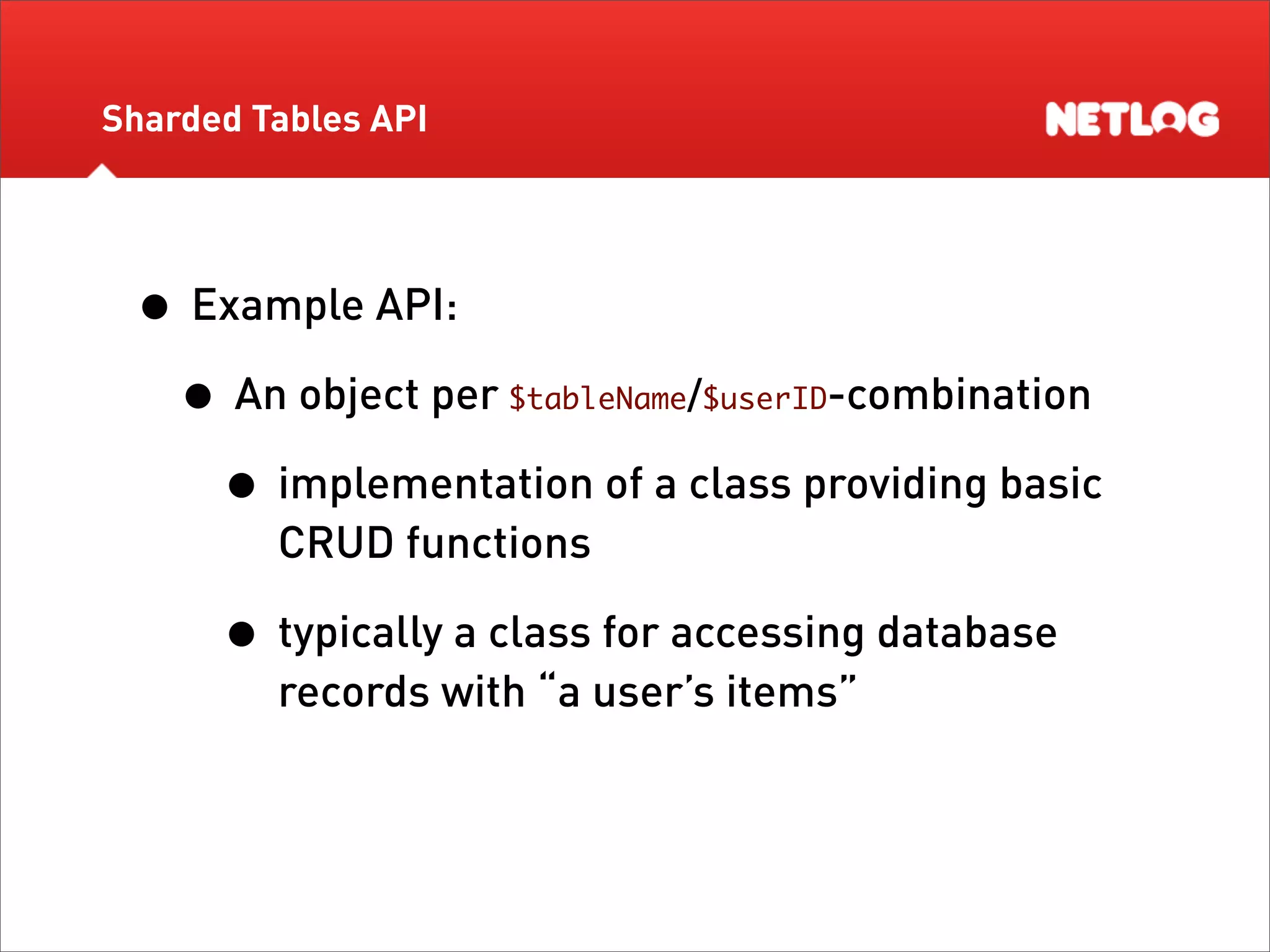 Database Sharding at Netlog