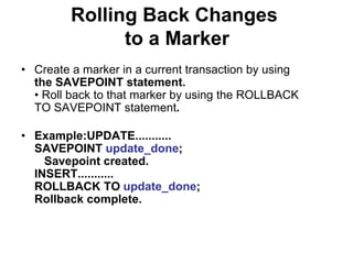 Insert Roll Back database-stucture-and-space-managment.ppt
