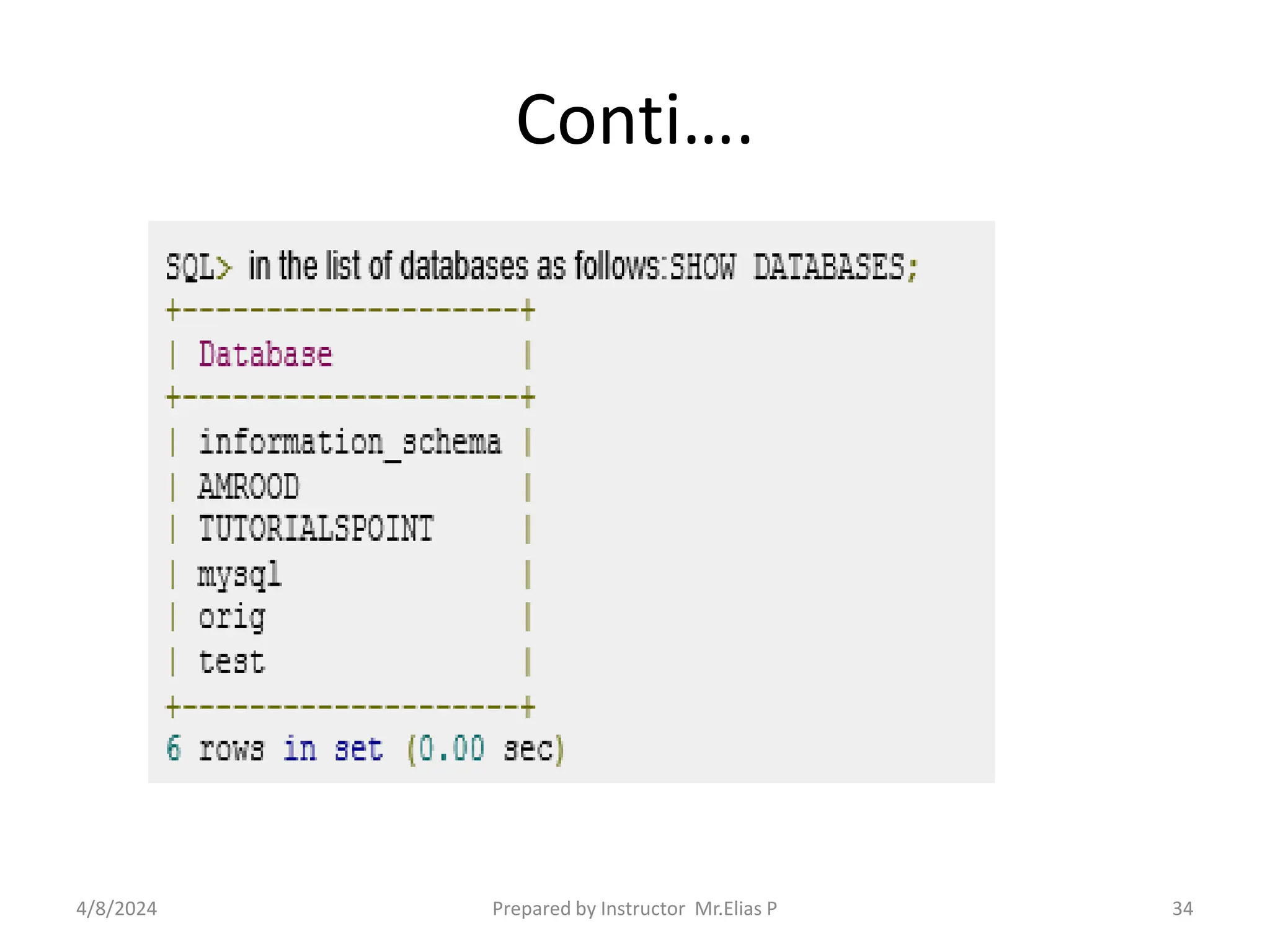 Conti….
4/8/2024 Prepared by Instructor Mr.Elias P 34
 