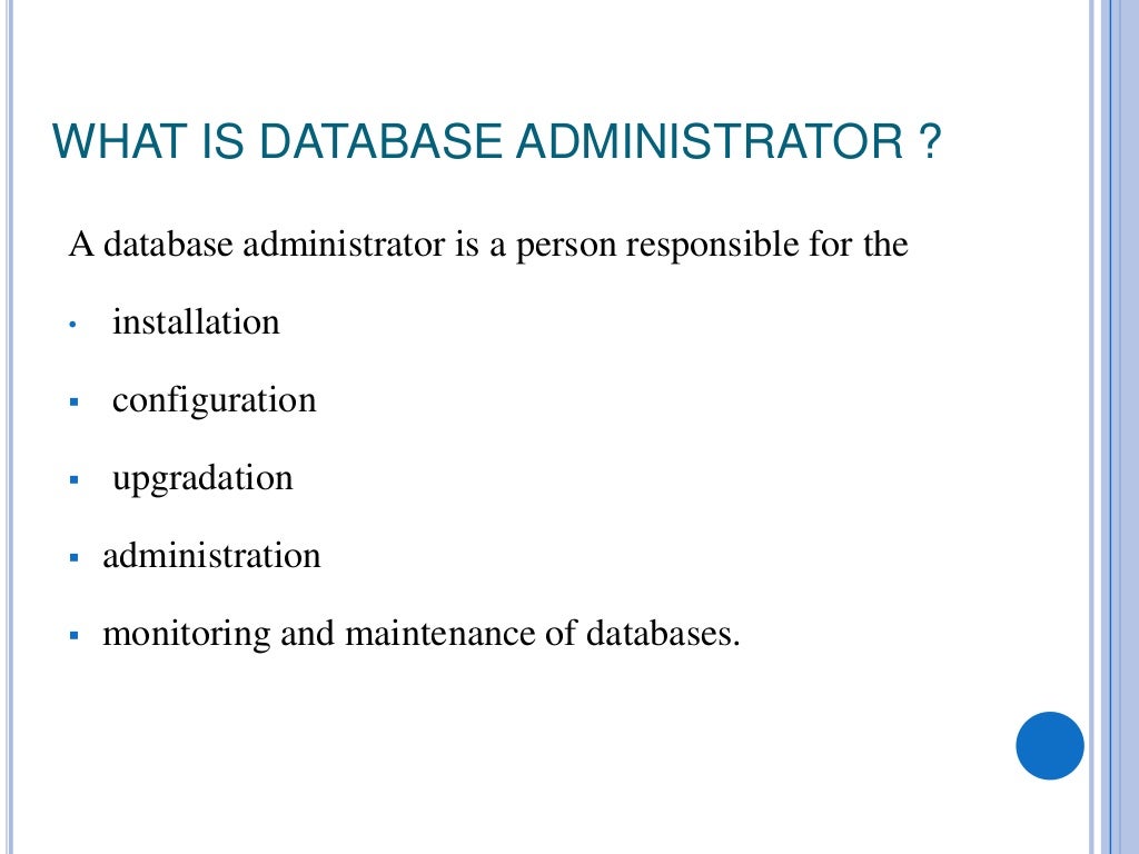Database administrator
