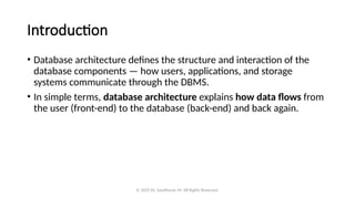 Types of Database Architecture and its Components | PPTX