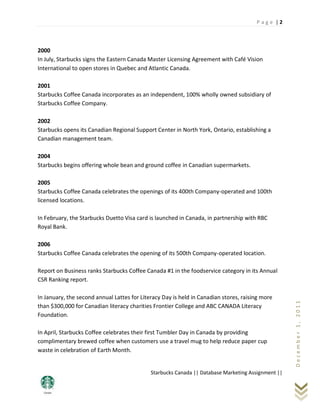 Starbucks Canada | PDF
