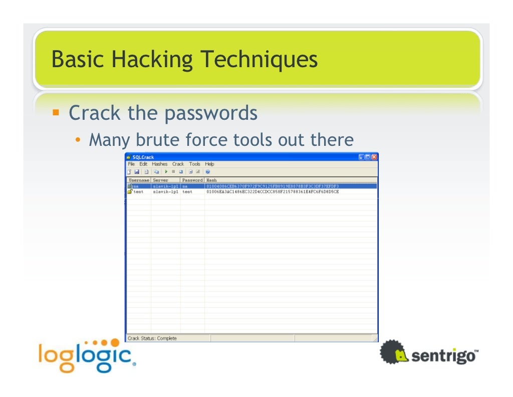 Basic Hacking Techniques Crack the