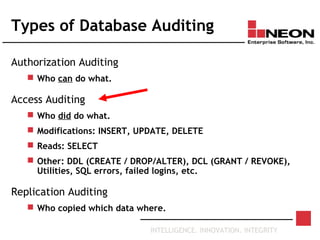 Database auditing essentials | PPT