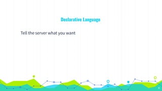 17
Declarative Language
Tell the server what you want
 