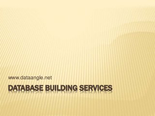 DATABASE BUILDING SERVICES
www.dataangle.net
 