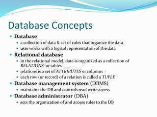 Database concepts | PPT