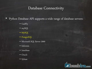 Database connectivity in python | PPT