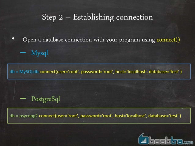 Database connectivity in python | PPT