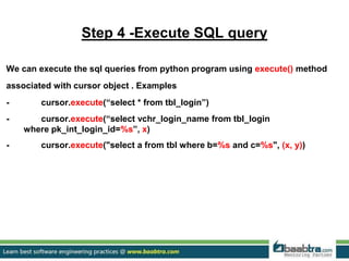 Database connectivity in python | PPTX