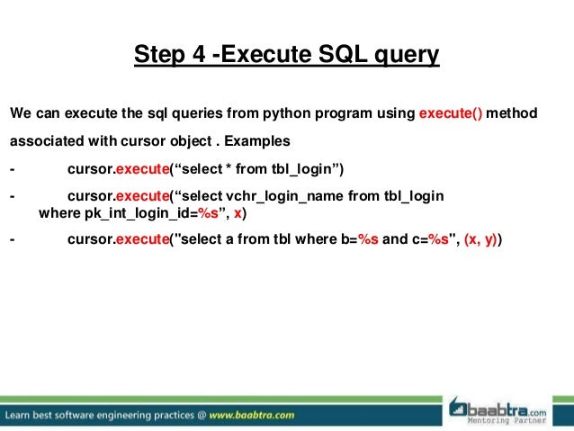 Database connectivity in python image.