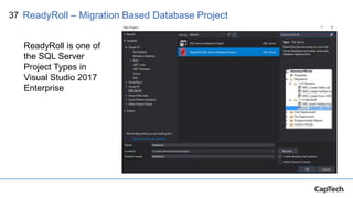 37
ReadyRoll is one of
the SQL Server
Project Types in
Visual Studio 2017
Enterprise
ReadyRoll – Migration Based Database Project
 