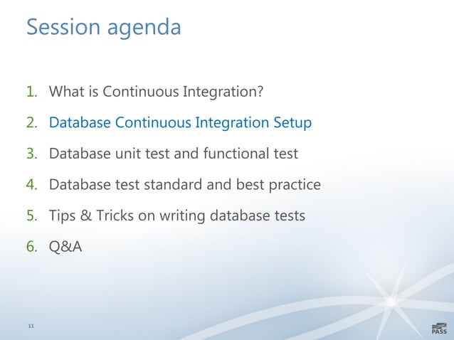 Database continuous integration, unit test and functional test | PPT