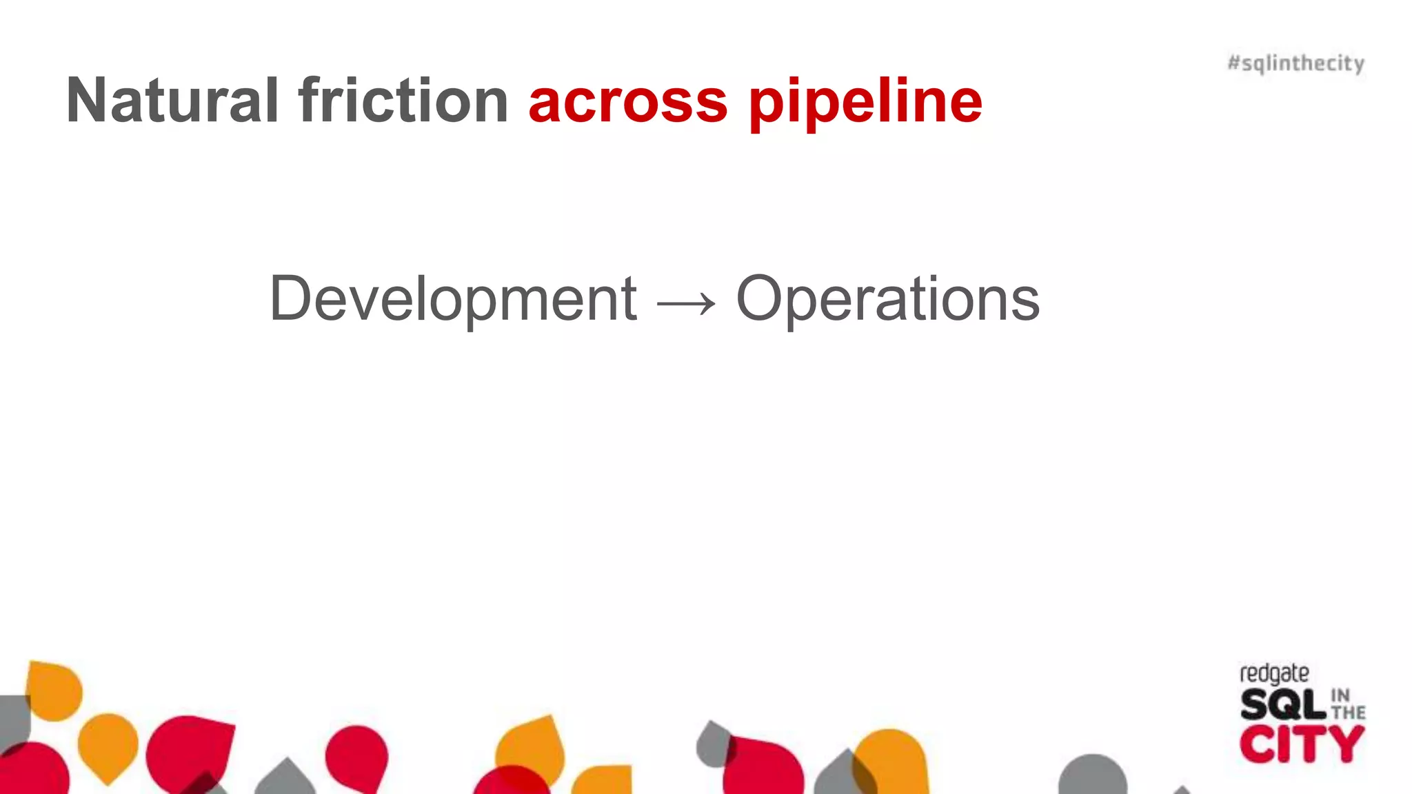 Natural friction across pipeline Development → Operations 