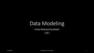 Data Modeling
Entity Relationship Model
( ER )
Prepared By : Bashir Rezaie 17/14/2015
 