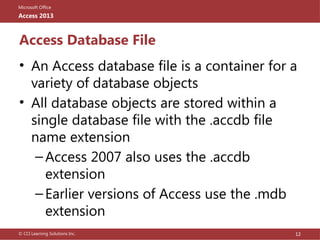 databasebesignmsaccessfirstdiscussiononline1 | PPTX