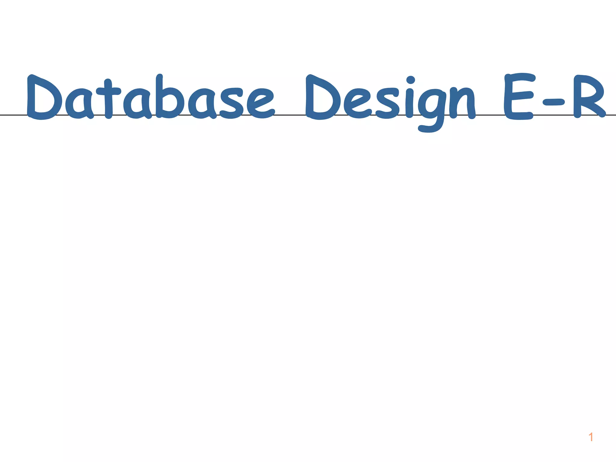 Database Design E-R 