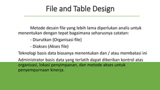 Power Point | Database Design | PPTX