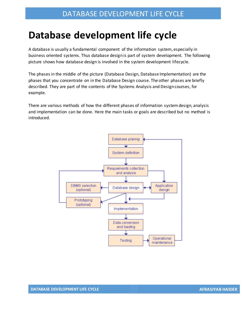 Database development life cycle