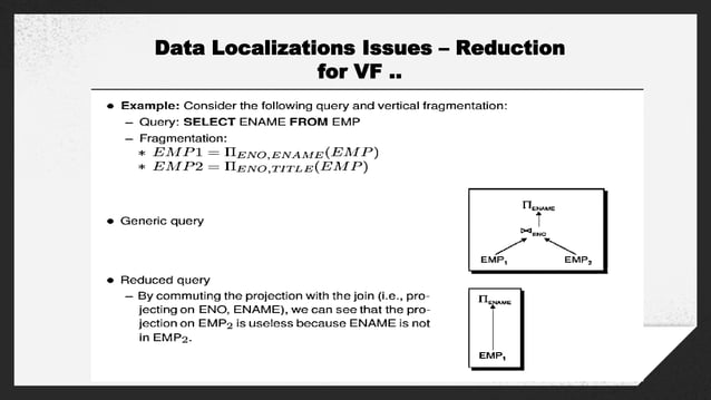 data localization in database query processing | PPT