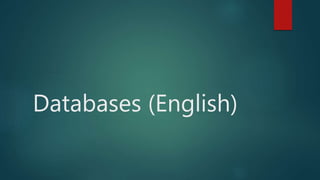 Databases (English)
 