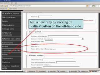Add a new rally by clicking on ‘Rallies’ button on the left-hand side