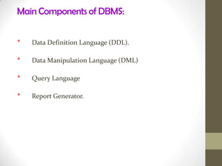 The main limitation is, it does not support flexible data access because the data can only be accessed by following the tree structure.