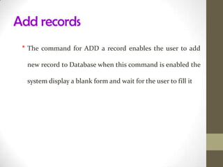 Defining data element field  and records.