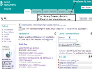The Library Gateway links to LitSearch, our database service 