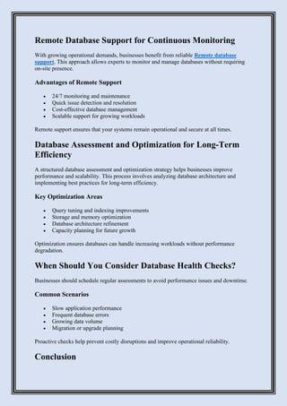 Database Health Check Services in 2026 A Smart Approach to Performance ...