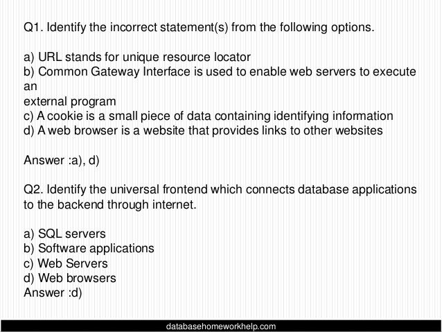 Database Management System Homework Help