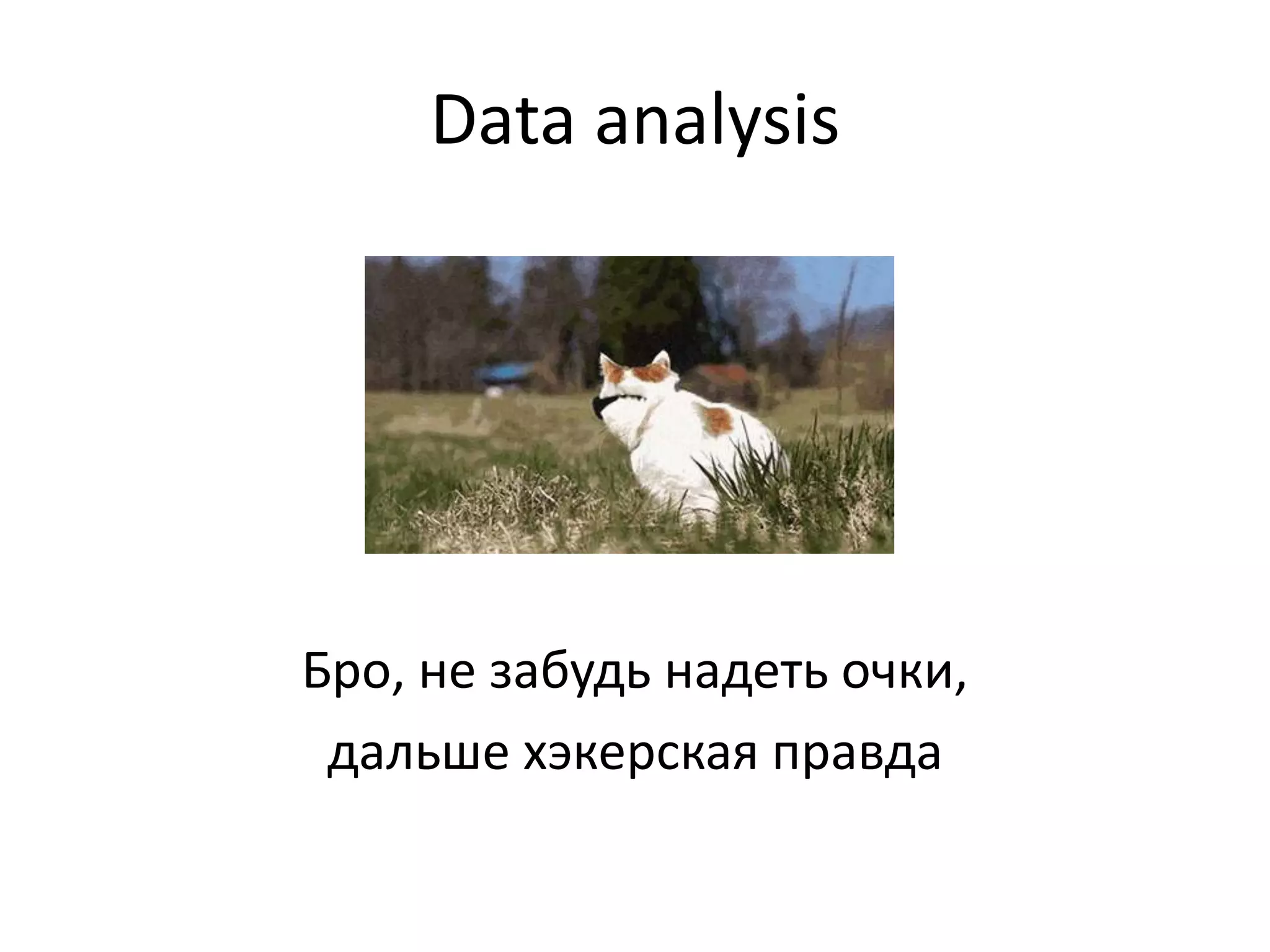 Data analysis
Бро, не забудь надеть очки,
дальше хэкерская правда
 