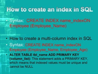 Database indexing techniques | PPT