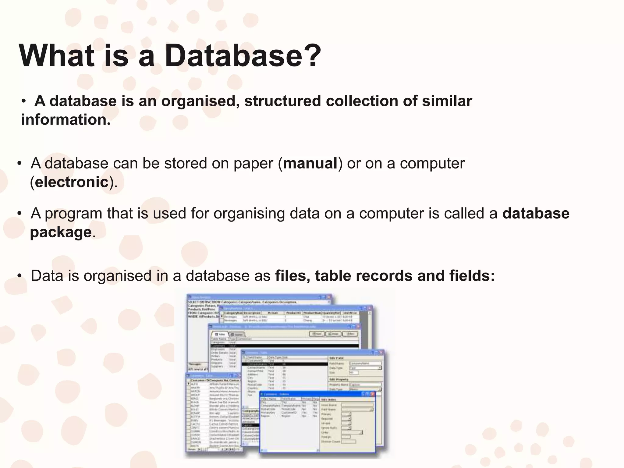 Putting it simple: Databse | PPT