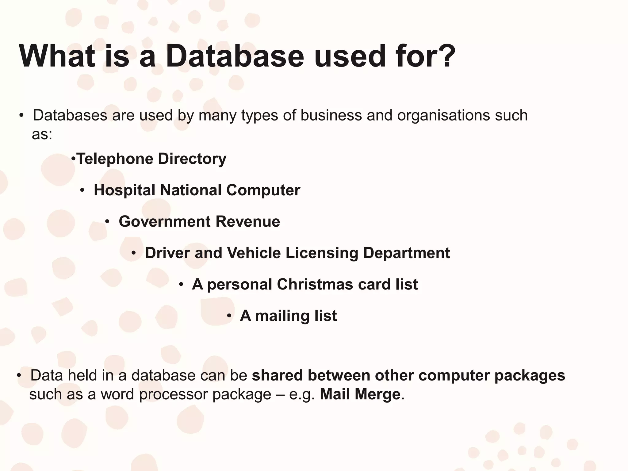 Putting it simple: Databse | PPT