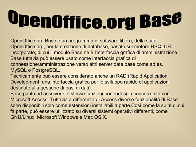 Data Base In Open Office | PPT